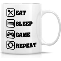 Funny Mug - Eat Sleep Game Repeat Computer Video Games Gamer 11 Oz Ceramic Coffee Mugs - Funny, Sarcastic, Inspirational birthday gifts for him, friend, brother, husband, boyfriend, coworkers