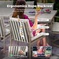 thumbnail image 5 of 9-Piece Aluminum Outdoor Dining Set, 84" Rectangular Table with 8 Rope Chairs & Cushions, 5 of 7