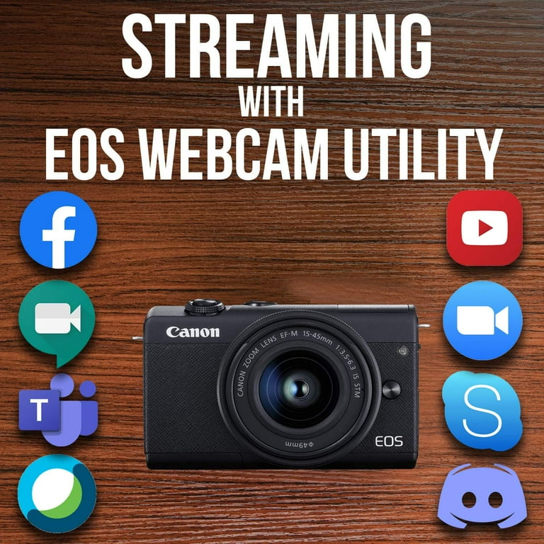 Canon EOS M200 DSLR - 24.1 MP, 4K, 3x zoom, EF-M 15-45mm Lens, Wi