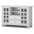 thumbnail image 6 of Acadian 53 inch Wide Solid Wood Tall TV Stand in White For TVs up to 60 inches, 6 of 10