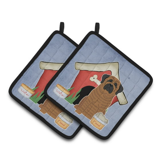 Dog House Collection Mastiff Brindle Pair of Pot Holders