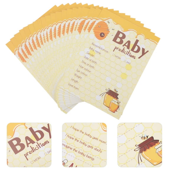 TEHAUX Baby Prediction Cards Paper For Guests Baby Shower Predictions 20Pcs 7.1x5in