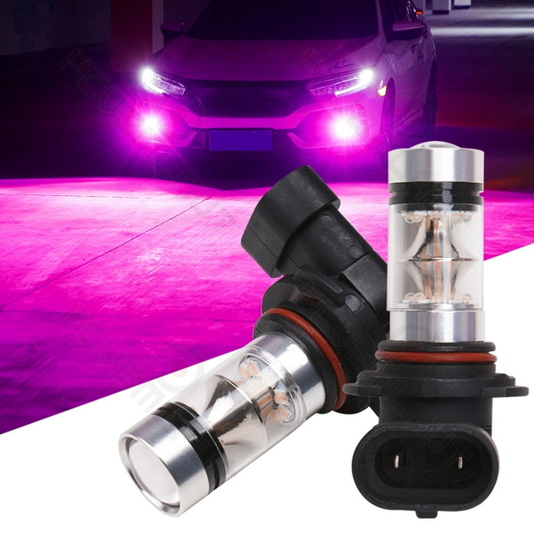 2Pcs H7 LED 14000K Purple Headlight Bulbs Kit 100W Fog Driving Light Bulbs