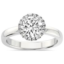 5 Carat IGI Certified Round Shape Lab Grown Diamond Engagement Ring | 14K White Gold |Anna Hidden Accents Halo Diamond Ring | FG-VS1-VS2 Quality Friendly Diamonds