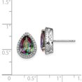 thumbnail image 2 of 925 Sterling Silver Mystic Topaz Cubic Zirconia Cz Stud Earrings Ball Button Birthstone June, 2 of 6