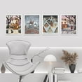 thumbnail image 3 of PixonSign Framed Wall Art European Cottage Christmas Storybook, Set of 4 Winter Snow Citycape Wall Decor Arts, Floral Wall Décor, Adhesive Canvas Poster, Modern Home Artwork - 11"x14" White, 3 of 5