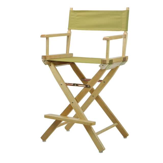 Casual Home 24"" Director'S Chair Natural Frame With Olive Canvas Counter Height