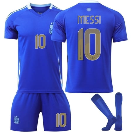guicui Kids Youth Adult Messi_#10 Argentina Away Jersey América 2024 Fan Soccer Jersey