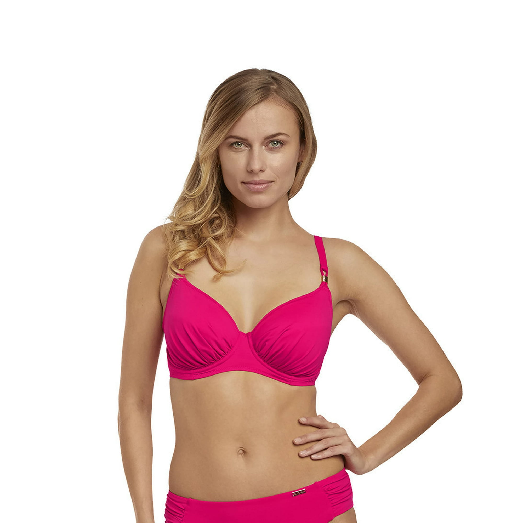 Fantasie Womens Amalfi Underwire Gathered Full Cup Bikini Top 34G Freesia Walmart