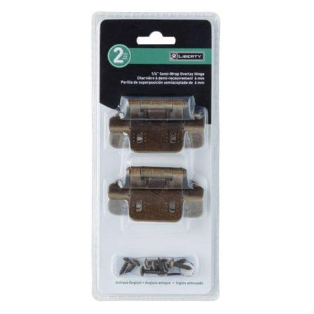 - Liberty Hardware H01911L-AE-U 2 Pack Antique Brass Semi-Wrap Overlay Hinge - 0. 25 inch