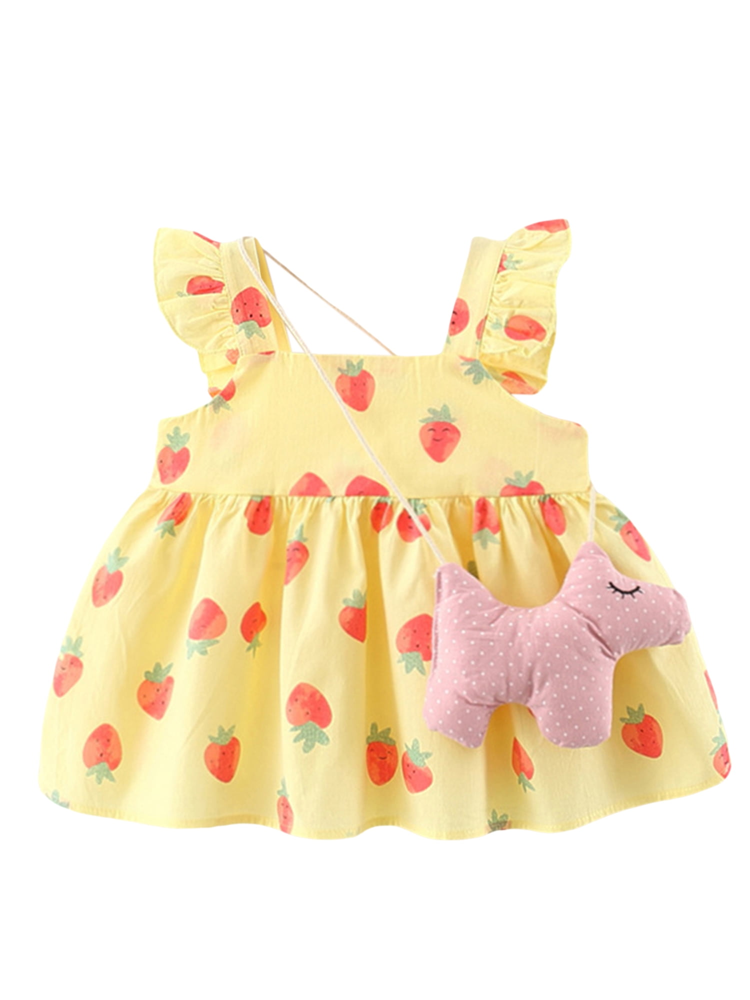 Genuiskids Infant Baby Girls Summer Dress Casual Strawberry Print ...