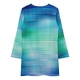 thumbnail image 3 of Green Turquoise Teal Blue Abstract Texture Loose Dress Evening Dress Summer Dresses for Women Luxury Dress Long Sleeved Dress, 3 of 4