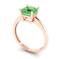 thumbnail image 2 of 2 ct Cushion Cut Simulated Green Diamond Solitaire 18K Rose Gold Womens Engagement Ring, 2 of 5