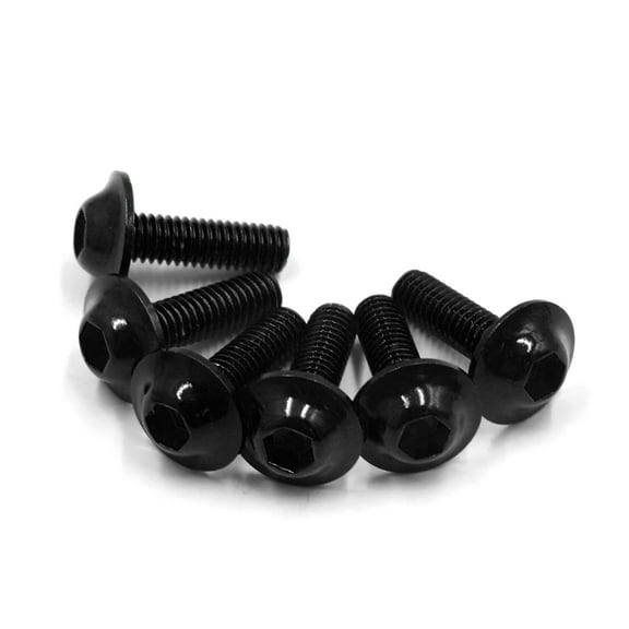 Unique Bargains 6PCS M6 x 20mm Hexagon License Plates Fairing Bolts Screws Black for Motorcycle