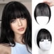 thumbnail image 1 of Clip on Bangs for Women Real Human Hair Extensions Invisible Clips Black, 1 of 5