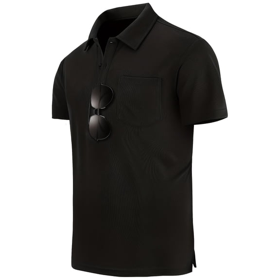 SPEEDRUN Men's Polo Shirt Short Sleeve, Breathable & Moisture-Wicking, Classic Fit