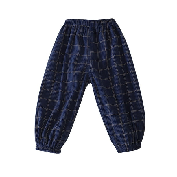 Odeerbi 1-7 Años Niños Niñas Pana Pantalones de Chándal Plaid Entrenamiento Atlético Deportes Jogger Pantalones Verano Fondo Lindo Full Length Joggers