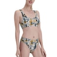 thumbnail image 2 of Daiia Llama and Cactus1 printed 2 piece Swimsuit Bikinis for Women High Waisted Racerback Bathing Suits Summer Tummy Control Scoop Neck Swimwear-Medium, 2 of 8