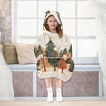 thumbnail image 7 of FORMRS Wearable Blanket Hoodie with Sleeves for Kids Cozy Flannel Sweatshirt, Brown Christmas Trees, 7 of 7