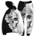 thumbnail image 1 of Unisex 3D Digital Skull Printed Hoodie & Pants Set Cool Novelty Skeleton Graphic Sweatshirt Jogger Pants for Men Women, Fashion Pullover Halloween Hoodies & Sweatpants, 1 of 5