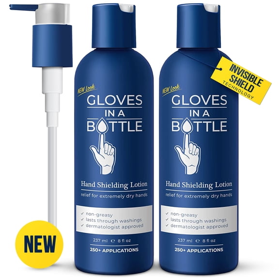Gloves In A Bottle Shielding Lotion, 8oz 2 Pack with Pump