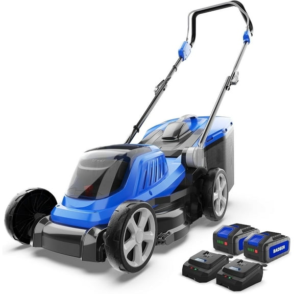 Wild Badger Power 40V 16″ Cordless Lawn Mower Brushless, 1,900 sq ft/0.044 ac,1×4.0Ah Battery & Fast Charger,  5-Position Height,for Small Residential Lawns