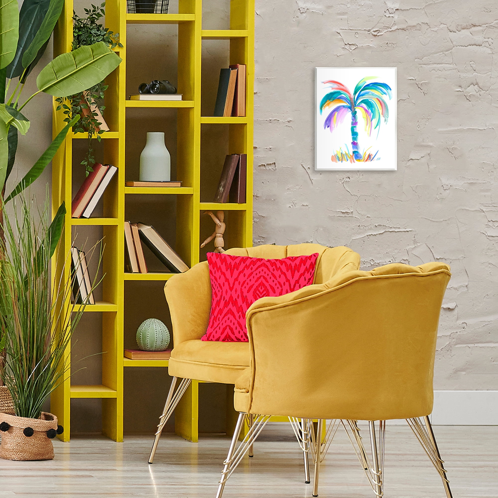 Stupell Industries Brushed Palm Tree Botanical & Floral Painting Unframed Art Print Wall Art, 11 x 14