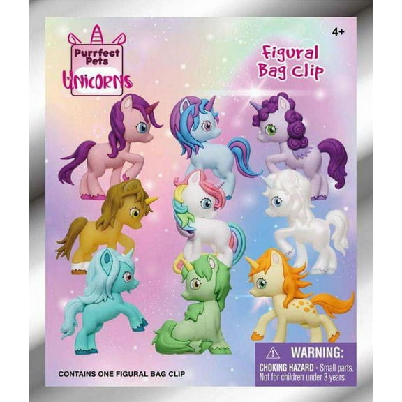 Purrfect Pets 3D Figural Foam Bag Clip Unicorns Series 1 Mystery Pack (1 RANDOM Figure)