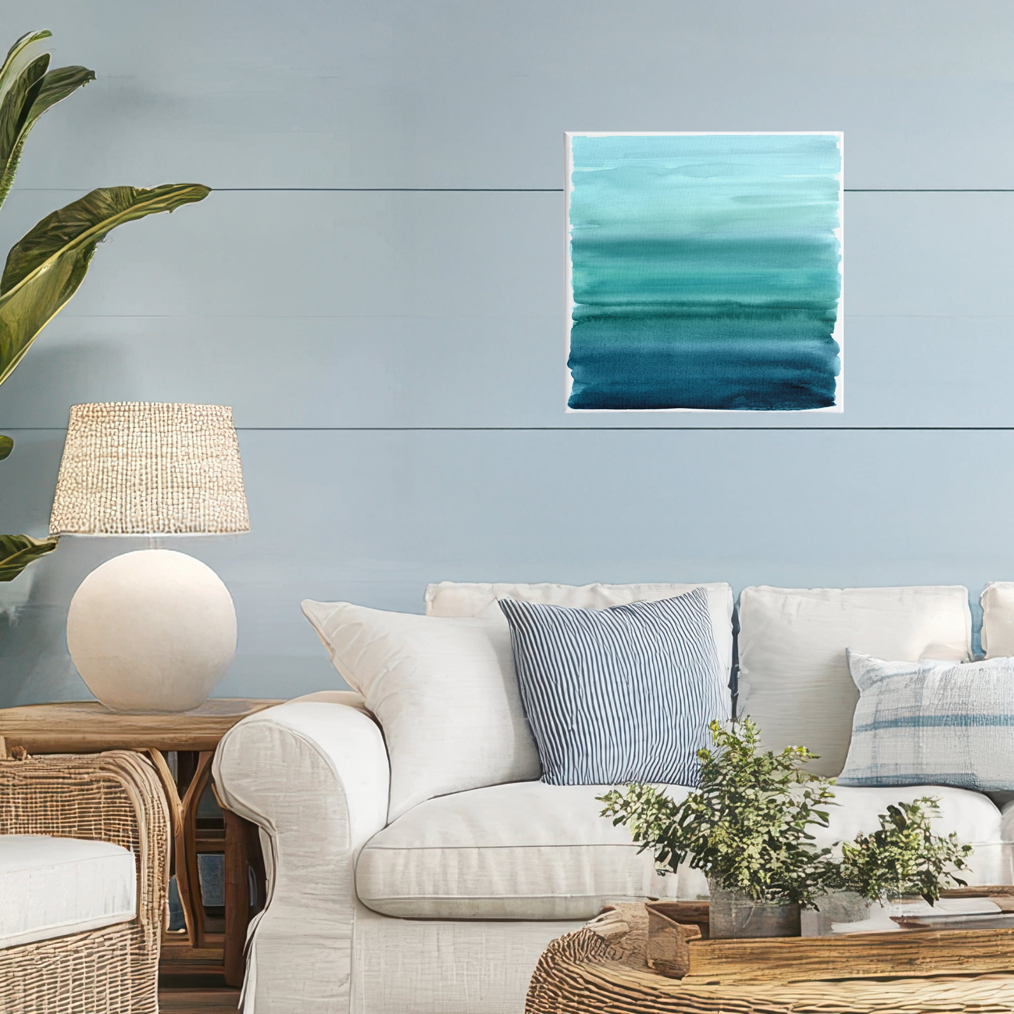 Stupell Industries Aqua Ombre Gradient Canvas Wall Art, design by Allie Corbin