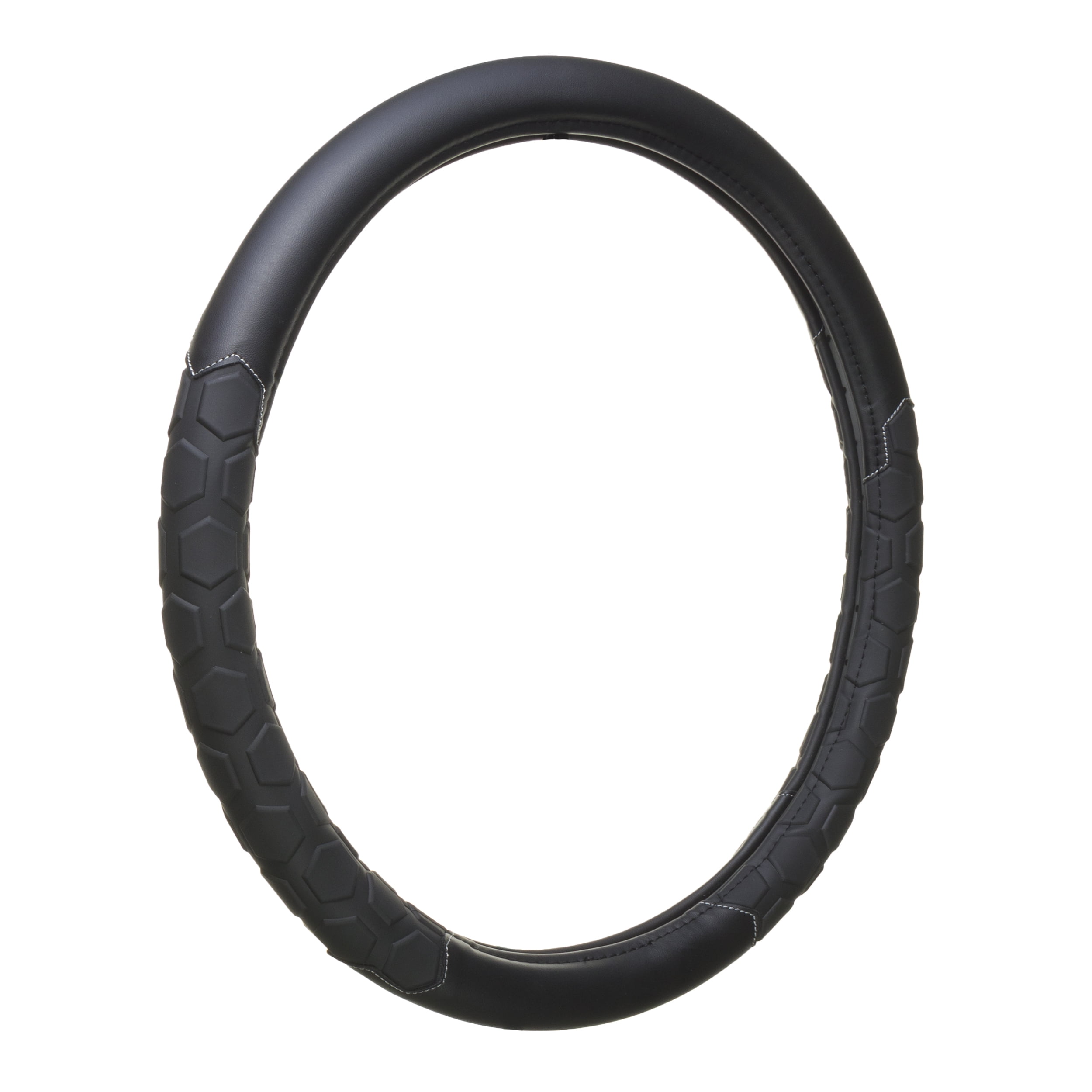 Truck Tuff Black Heavy-Duty Steering Wheel Cover, Anti Slip & Odor Free, Car, SUV Accessories, Universal Fit 15” – 16”, Auto, 0.82 lbs.