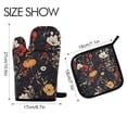 thumbnail image 2 of Yayeee Oven Mitts and Pot Holder Set of 2 Heat Resistant Kitchen Gloves Baking Hot Pad, Black Floral Pattern, 2 of 5