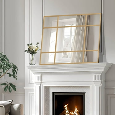 MAYEERTY 39"x26" Iron Mirror ,Rectangular Mirror for Bathroom, Gold