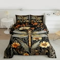thumbnail image 2 of jejeloiu Dragonfly Queen Comforter Set,Retro Flower Floral Bedding Sets,Natural Plant Bedding Comforter Set For Teens,Ultra Soft Home Decor Reversible,3-Piece, 2 of 8