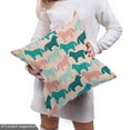 thumbnail image 5 of Ambesonne Horses Fabric by the Yard Upholstery, Oversimplified Animals Art, 10 Yards, Blush Almond Green, 5 of 5