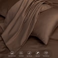 thumbnail image 6 of MooMee Duvet Cover Set King 600-TC 100% Extra Long-Staple Cotton Sateen Silky Smooth Luxury (Chocolate Brown), 6 of 6