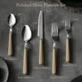 thumbnail image 2 of Carote 20-Piece Stainless Steel Flatware Set Service for 4,Silverware Set with Khaki Handle, Mirror Polished, Dishwasher Safe, 2 of 4