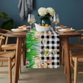 thumbnail image 2 of Easter Bunny Table Runner - 108 Inch Long, Kitchen Dining Table Runner Dresser Scarves, Spring Easter Eggs Chicken Black White Plaid Farmhouse Decor for Coffee Tables Wedding Party Banquet, 2 of 8