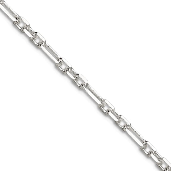 925 Sterling Silver Sparkle-Cut 3mm 3 Short Plus 1 Long Cable Link Chain Necklace 16 Inch Chain Necklace for Women and M
