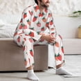 thumbnail image 7 of Salouo Hand Drawn Strawberry Print Button-Front Long Sleeve Pajama Set for Men, Soft 2Pjs Men's Long Sleeve Sleepwear-XX-Large, 7 of 7