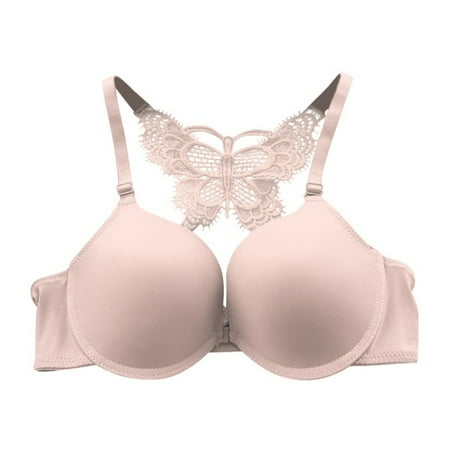 

Sexy Women Flower Adjustable Front Closure Bra Push Up Underwire Y-line Straps Lace Bra P3