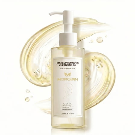 MOROVAN Deep Cleansing Oil with Heartleaf, Gently Removes Full Face Makeup for Sensitive Skin, Non-Comedogenic, Rapid Emulsifying, 6.76 fl oz