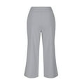 thumbnail image 5 of FUNUONY Womens Cropped Yoga Sweatpants Wide Leg High Waisted Lounge Pajamas Pants Comfy Workout Loose Pants with Pockets Solid Color Loose Sports Pants High Waist Pants Light Ashy Xxl, 5 of 6