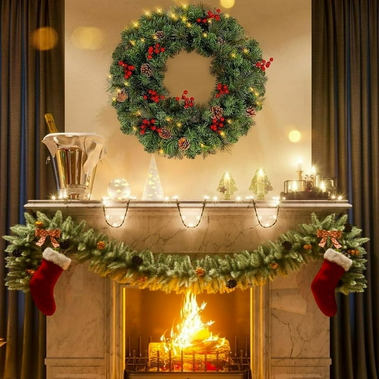Lighted sale christmas wreath