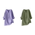 thumbnail image 1 of (2-Pack) Rinsvye Womens Solid Color Long Sleeve Mandarin Collar Blouse Women Clothing Timeless Design, 1 of 4