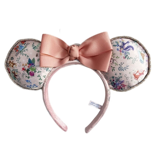 Diadema con orejas de Minnie Mouse de dibujos animados Shanghai Disney lazos grandes orejas disfraz diadema Cosplay felpa adulto/niños diadema regalo Gao Jinjia LED