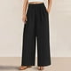 thumbnail image 5 of Pantalones de la Cintura Elástica de las Mujeres de Color Sólido Bolsillo Casual Pantalones de Moda 95% Poliéster 5% Spandex, Nuevos Pantalones Estirables para el Uso Diario, 5 of 9