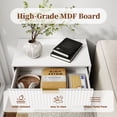 thumbnail image 3 of Tydimor Modern Bedside Table with 3 Drawers, Nightstands with Fluted Panels and Gold Handles, Wooden Texture Accent Storage Cabinets for Bedroom, Living Room, White, Set of 2, 3 of 10