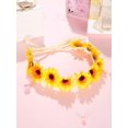 thumbnail image 3 of 5 Piezas Corona de Girasol Corona para el Cabello Diademas de Flores de Margarita Diademas Hippie Tocado de Novia Floral Ajustable para Fiestas Hippie Festivales de Bodas Accesorios para Fotos, 3 of 7