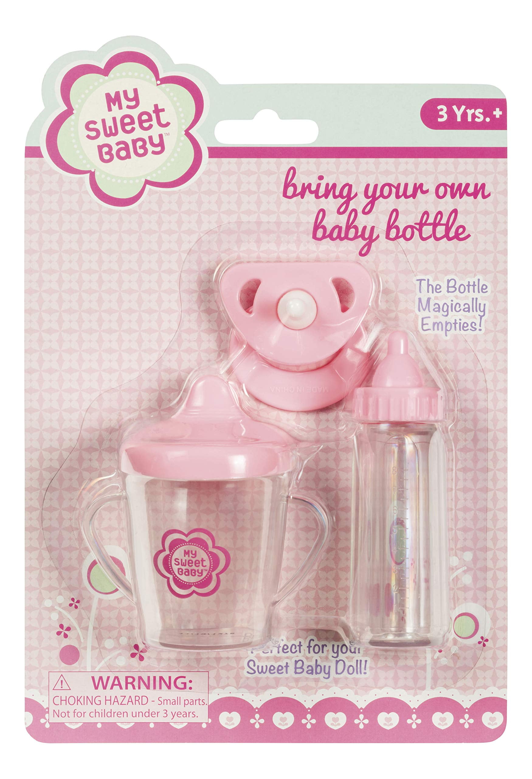 Reborn Baby Doll Pink Feeding Bottle for Kids Toys Girl Doll Accessories