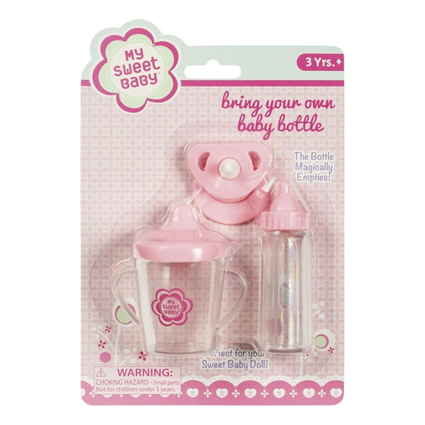 Toysmith Bring Your Own Baby Bottle Baby Doll Accessory Kit Pacifier Bottle Sippy Cup Walmart Com Walmart Com